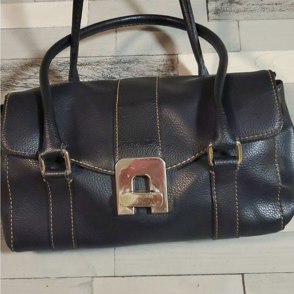 Black PRADA Vintage Nappa Twist Leather Shoulder Bag Purse Authentic Vintage